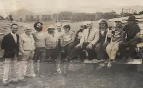 The opening of the Wyndham Water Scheme in 1986 - From left, Westpac manager Jim Dodd, Project Engineer David Herbert, John Gill, Publican Bill pierce, Wyndham School Principal Steve Goodchild, Andew Wright, Sue Pearce, Federal member Jim Snow, Christine Stewart, Meg Whitby, Phil Helmers